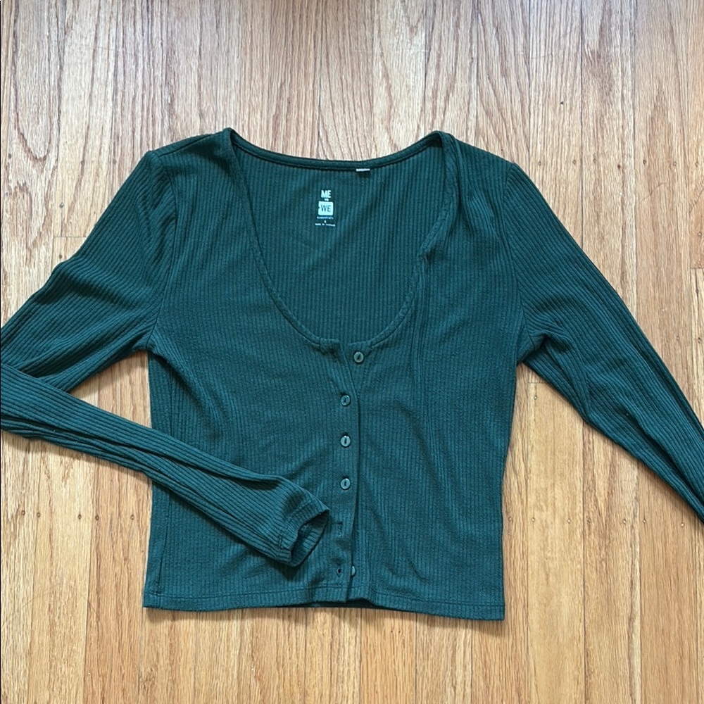 PacSun Green Long Sleeve Crop